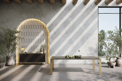 Modrest Fauna Modern Wenge and Brass Dining Table