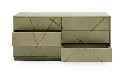 Modrest Nixa Modern Wide Birch Brushed Bronze Dresser