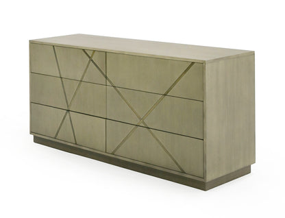 Modrest Nixa Modern Wide Birch Brushed Bronze Dresser