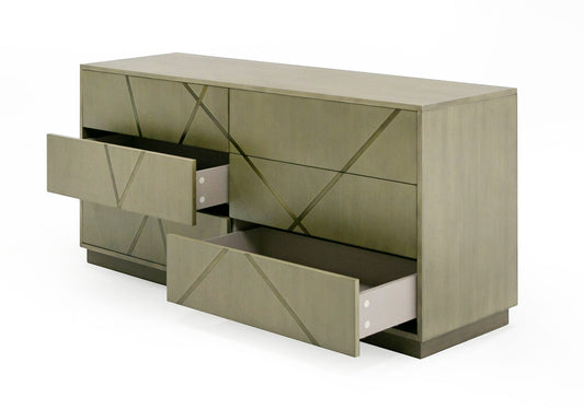 Modrest Nixa Modern Wide Birch Brushed Bronze Dresser