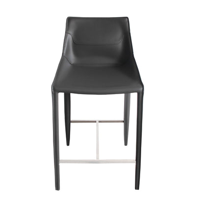 Modrest Halo Modern Grey Saddle Leather Counter Stool