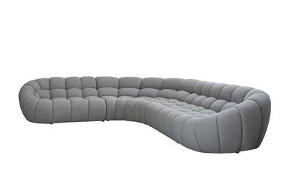 Divani Casa Yolonda Modern Light Grey Curved Sectional Sofa