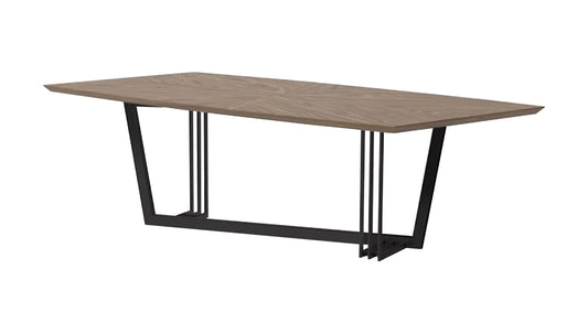 Modrest Gilroy Modern Walnut and Black Dining Table