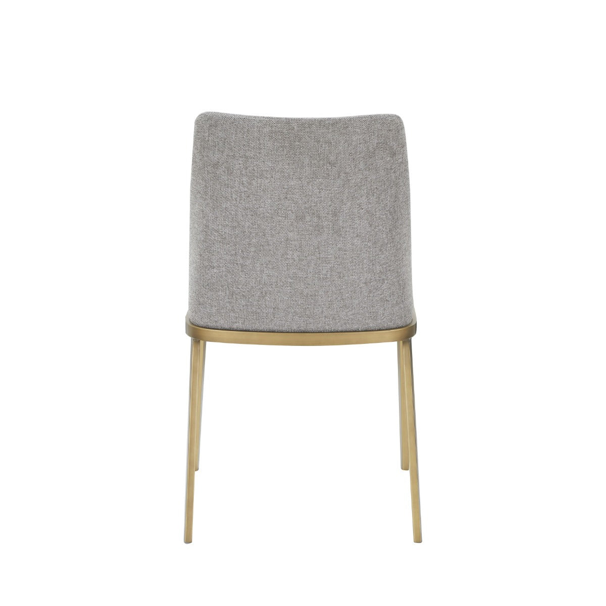 Modrest Brent- Contemporary Light Grey Fabric Brass Dining Chair Set of 2