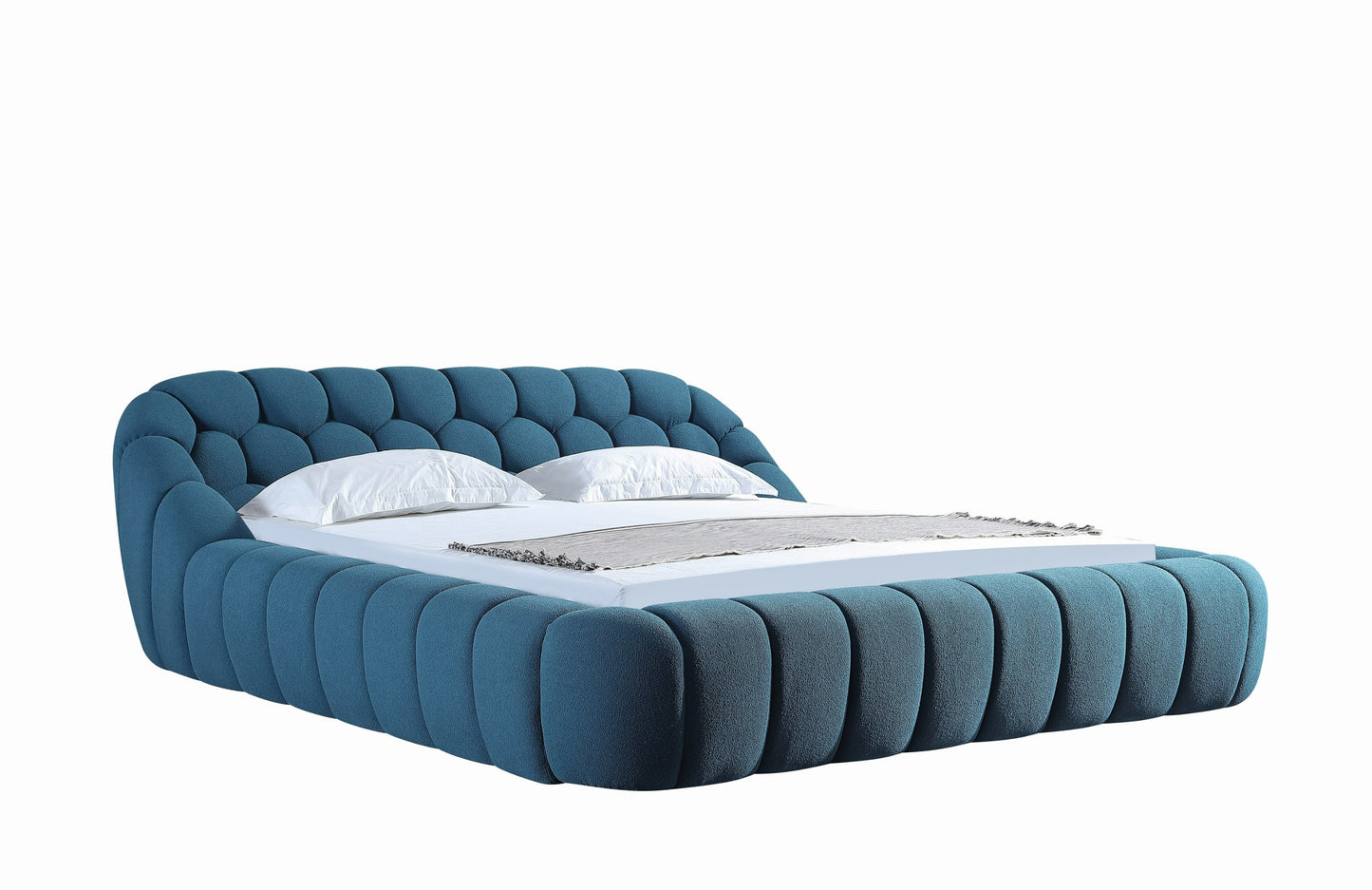 Divani Casa Yolonda Modern Dark Teal Fabric Bed