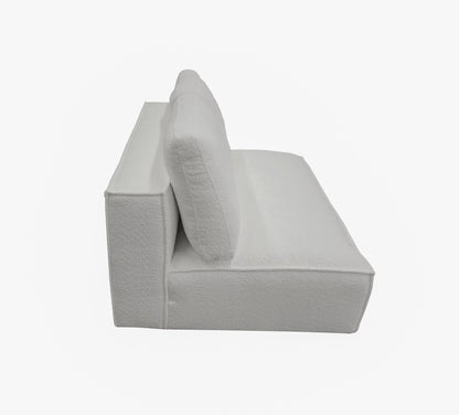 Divani Casa Lulu Modern White Fabric Modular Sectional Sofa w/ Left Facing Chaise