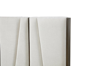 Modrest Nixa Modern Beige Velvet Brushed Bronze Bed-eastern
