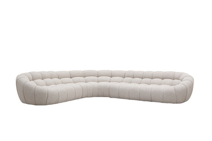Divani Casa Yolonda Modern Beige Curved Sectional Sofa