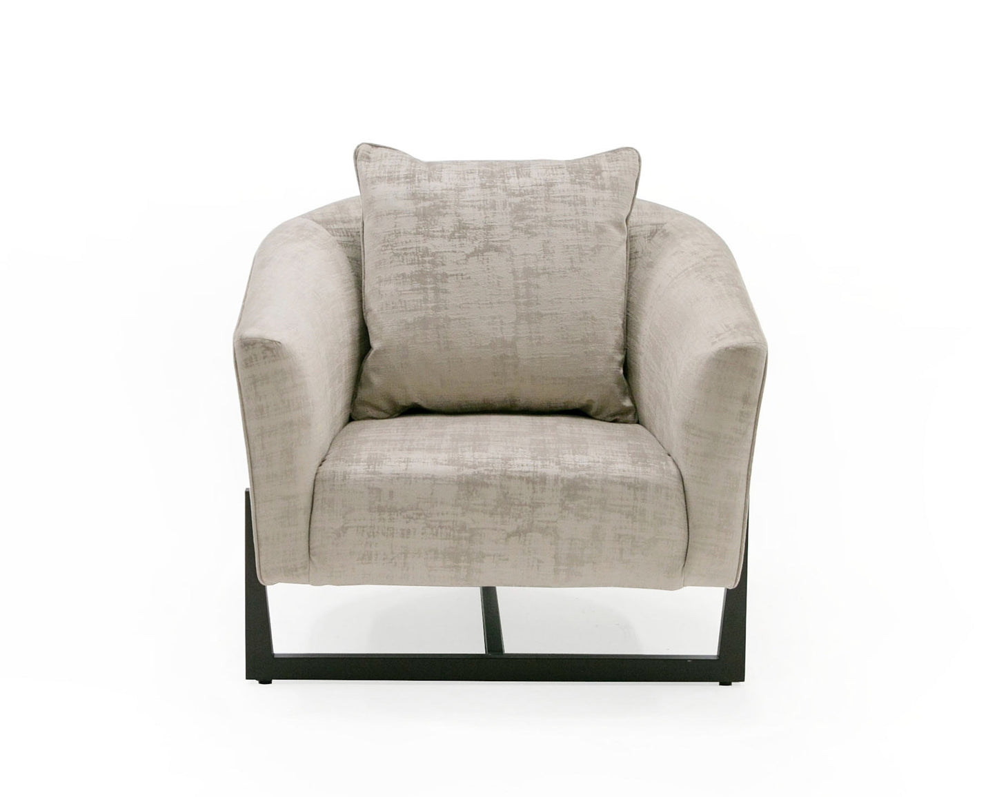 Modrest Forbis Contemporary Grey Fabric Accent Chair
