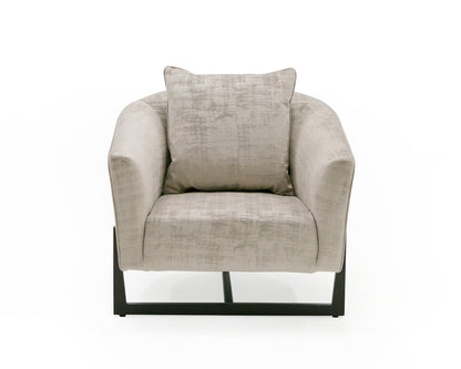 Modrest Forbis Contemporary Grey Fabric Accent Chair