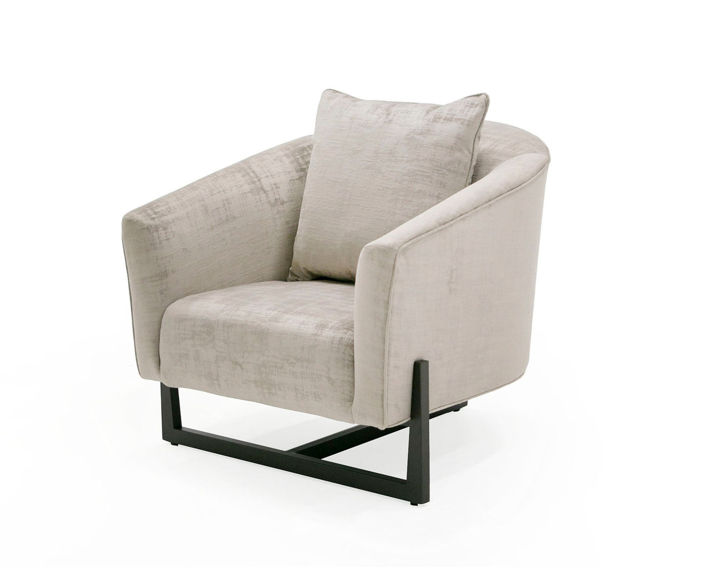 Modrest Forbis Contemporary Grey Fabric Accent Chair