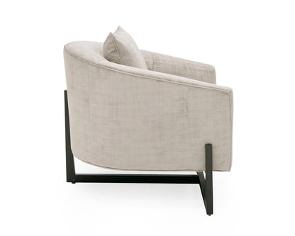 Modrest Forbis Contemporary Grey Fabric Accent Chair