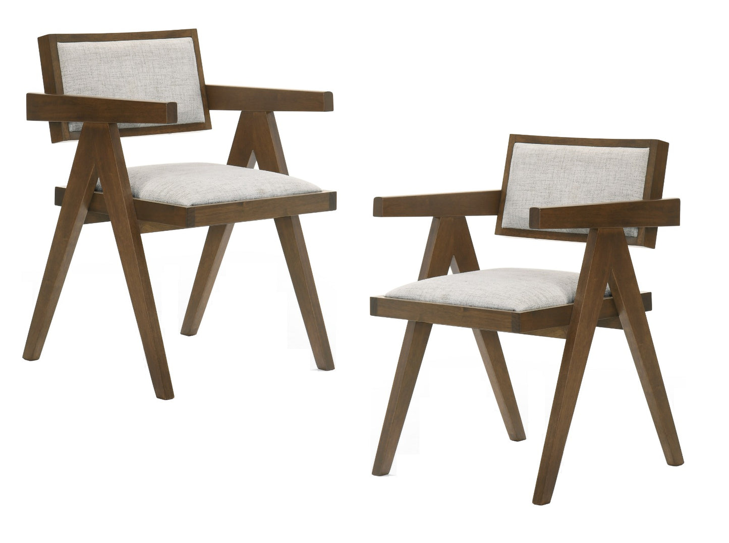 Modrest Fern Modern Walnut and Beige Dining Chair Set of 2