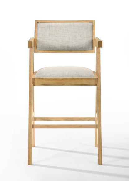 Modrest Fern Modern Natural and Beige Counter Stool Set of 2