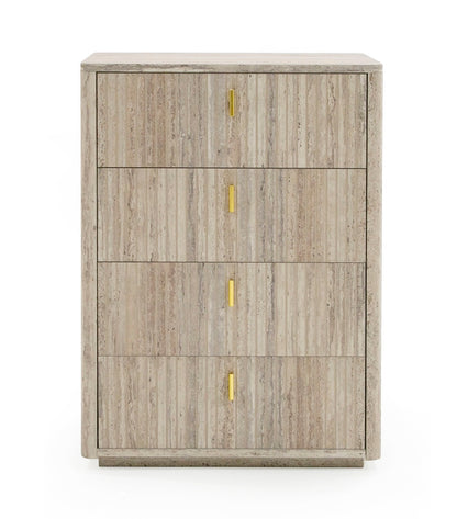 Nova Domus Roma Modern Faux Travertine Gold Chest
