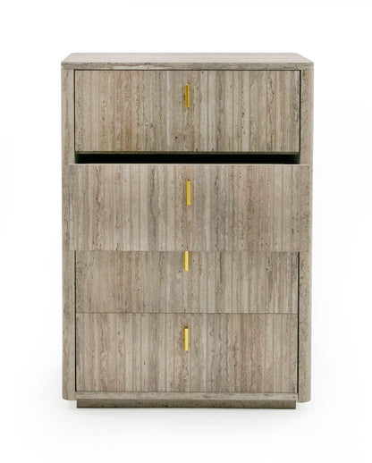 Nova Domus Roma Modern Faux Travertine Gold Chest