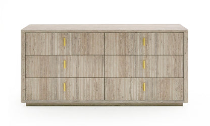 Nova Domus Roma Modern Faux Travertine Gold Dresser