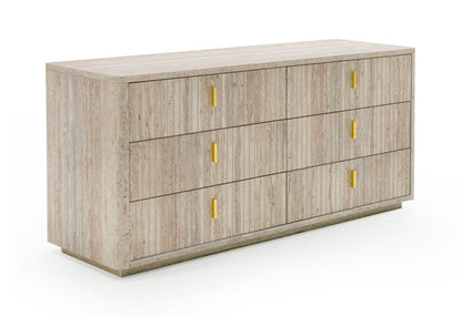 Nova Domus Roma Modern Faux Travertine Gold Dresser