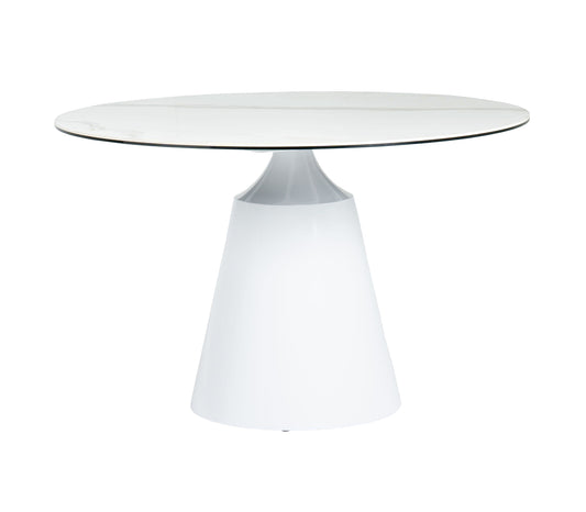 Modrest Edith Modern Round White Ceramic Dining Table