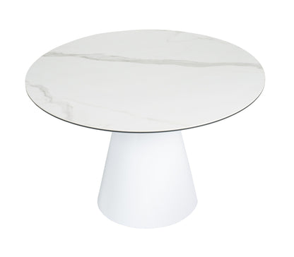 Modrest Edith Modern Round White Ceramic Dining Table
