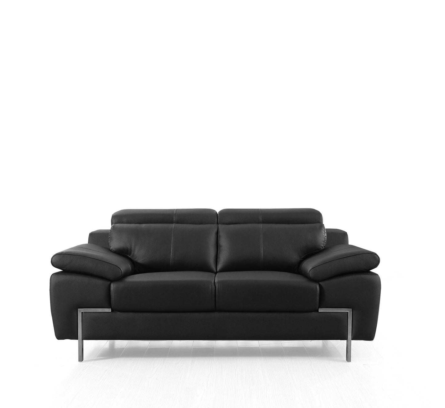 Divani Casa Grange Modern Black Leather Sofa Set