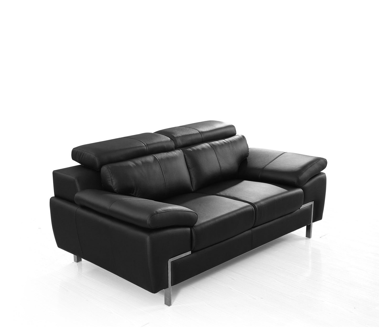 Divani Casa Grange Modern Black Leather Sofa Set