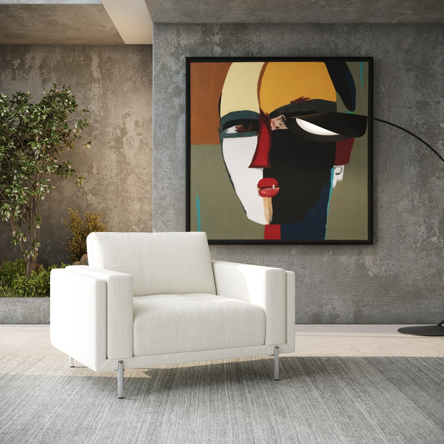 Divani Casa Schmidt Modern Off White Fabric Chair