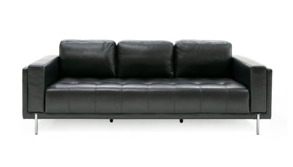 Divani Casa Schmidt Modern Black Leather Sofa