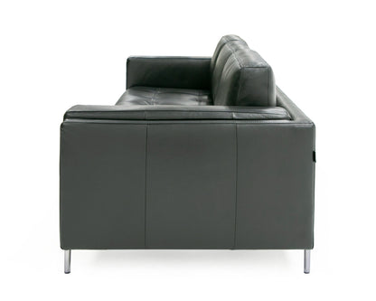 Divani Casa Schmidt Modern Black Leather Sofa 2 Chairs