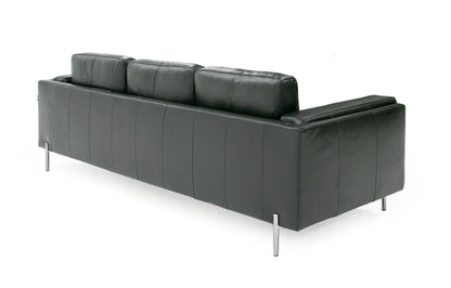 Divani Casa Schmidt Modern Black Leather Sofa