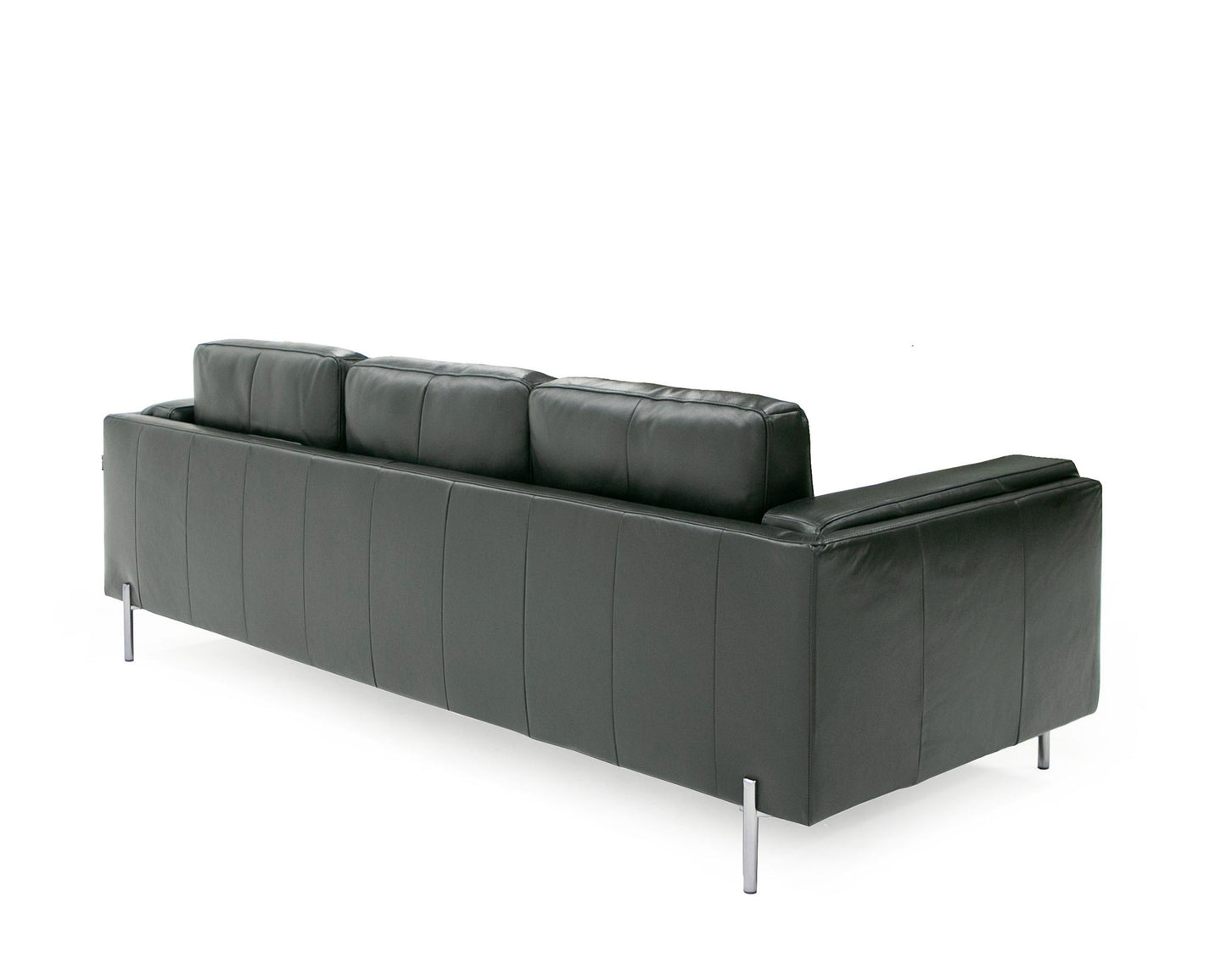 Divani Casa Schmidt Modern Black Leather Sofa 2 Chairs