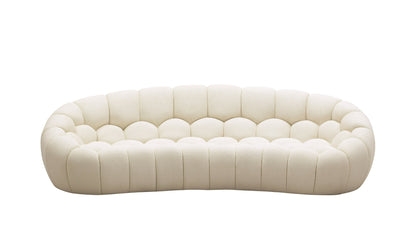 Divani Casa Yolonda Modern Curved Off-White Fabric Sofa Set