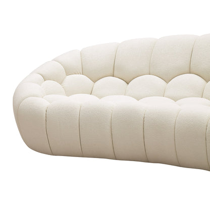 Divani Casa Yolonda Modern Curved Off-White Fabric Sofa