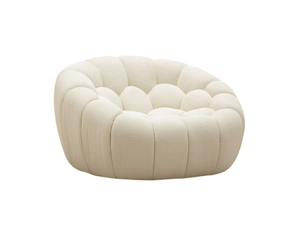 Divani Casa Yolonda Modern Curved Off-White Fabric Chair
