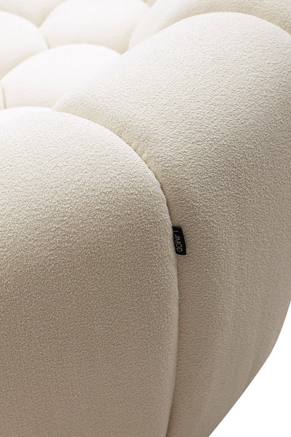 Divani Casa Yolonda Modern Curved Off-White Fabric Sofa