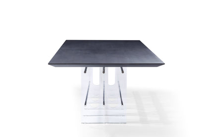Modrest Inverness Contemporary Black Oak Acrylic Dining Table