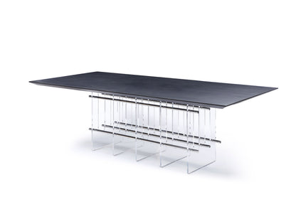 Modrest Inverness Contemporary Black Oak Acrylic Dining Table