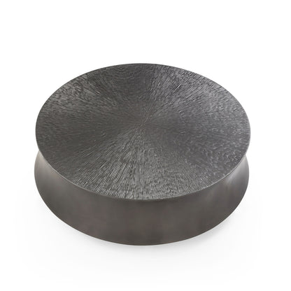 Modrest Airdrie Modern Antique Grey Large Round Coffee Table