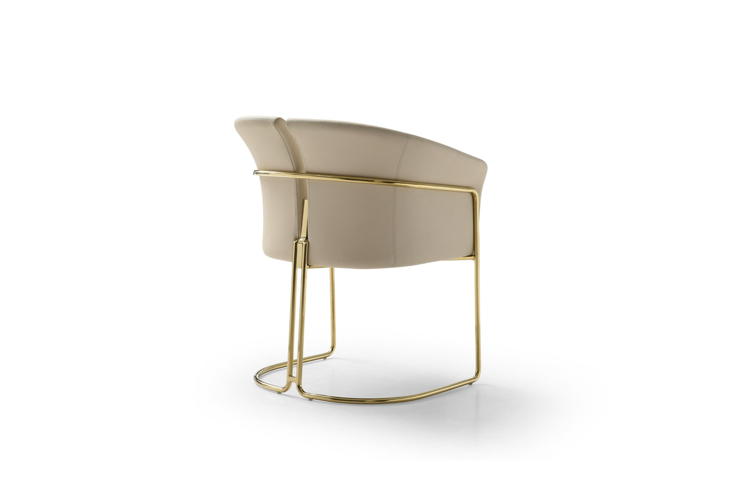 Modrest Renfew Modern Beige Vegan Leather Champagne Gold Dining Chair