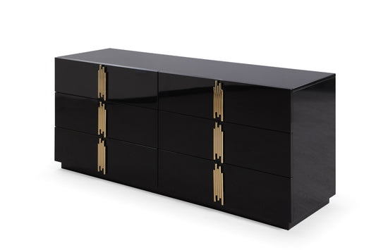 Modrest Token Modern Black Gold Wide Dresser