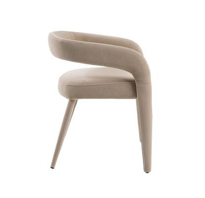 Modrest Mundra Modern Beige Fabric Dining Chair