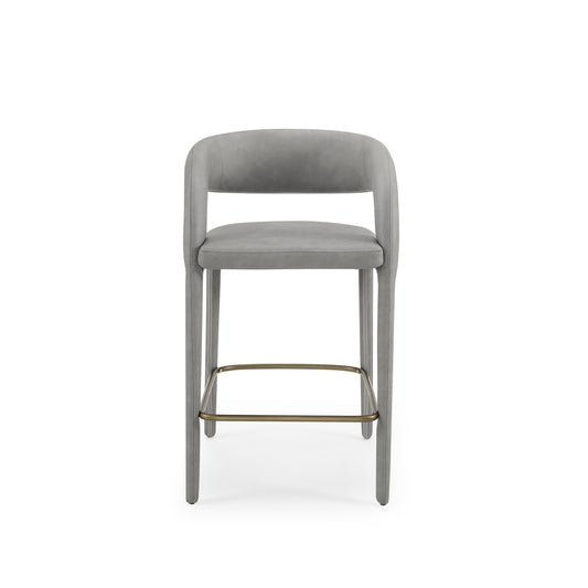 Modrest Faerron Modern Grey Leatherette Counter Chair