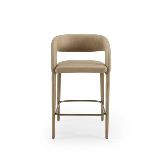 Modrest Faerron Modern Tan Leatherette Counter Chair
