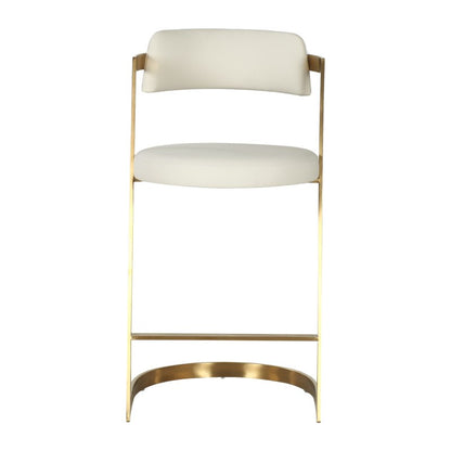 Modrest Shandra Beige Pleather Gold Counter Stool