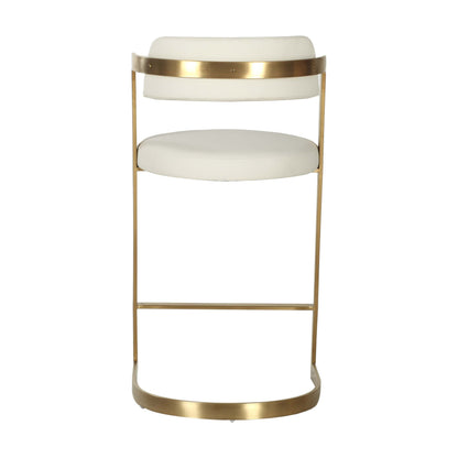Modrest Shandra Beige Pleather Gold Counter Stool