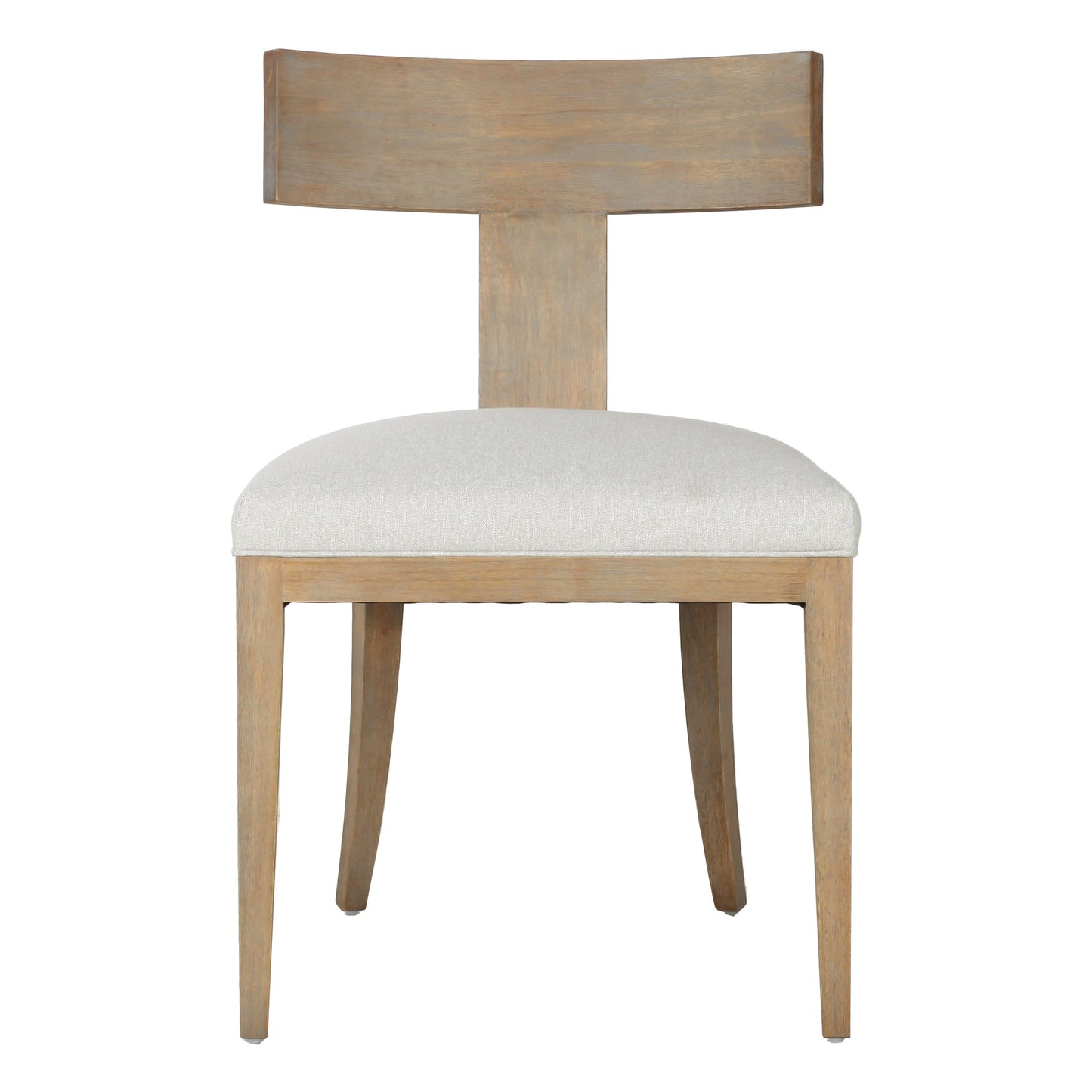 Modrest Fabien Mid-Century Modern Beige Linen Wood Dining Chair