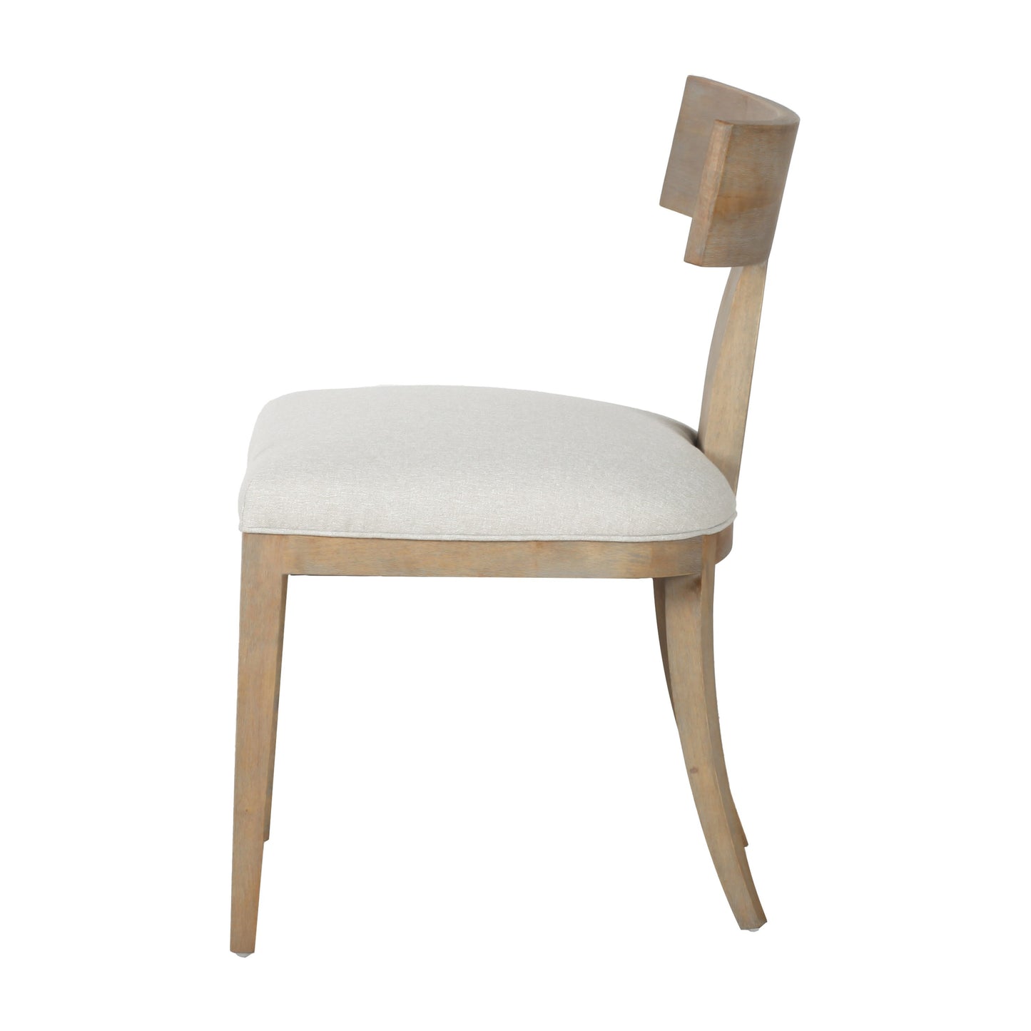 Modrest Fabien Mid-Century Modern Beige Linen Wood Dining Chair