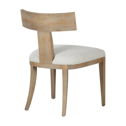 Modrest Fabien Mid-Century Modern Beige Linen Wood Dining Chair