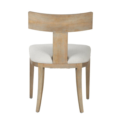 Modrest Fabien Mid-Century Modern Beige Linen Wood Dining Chair