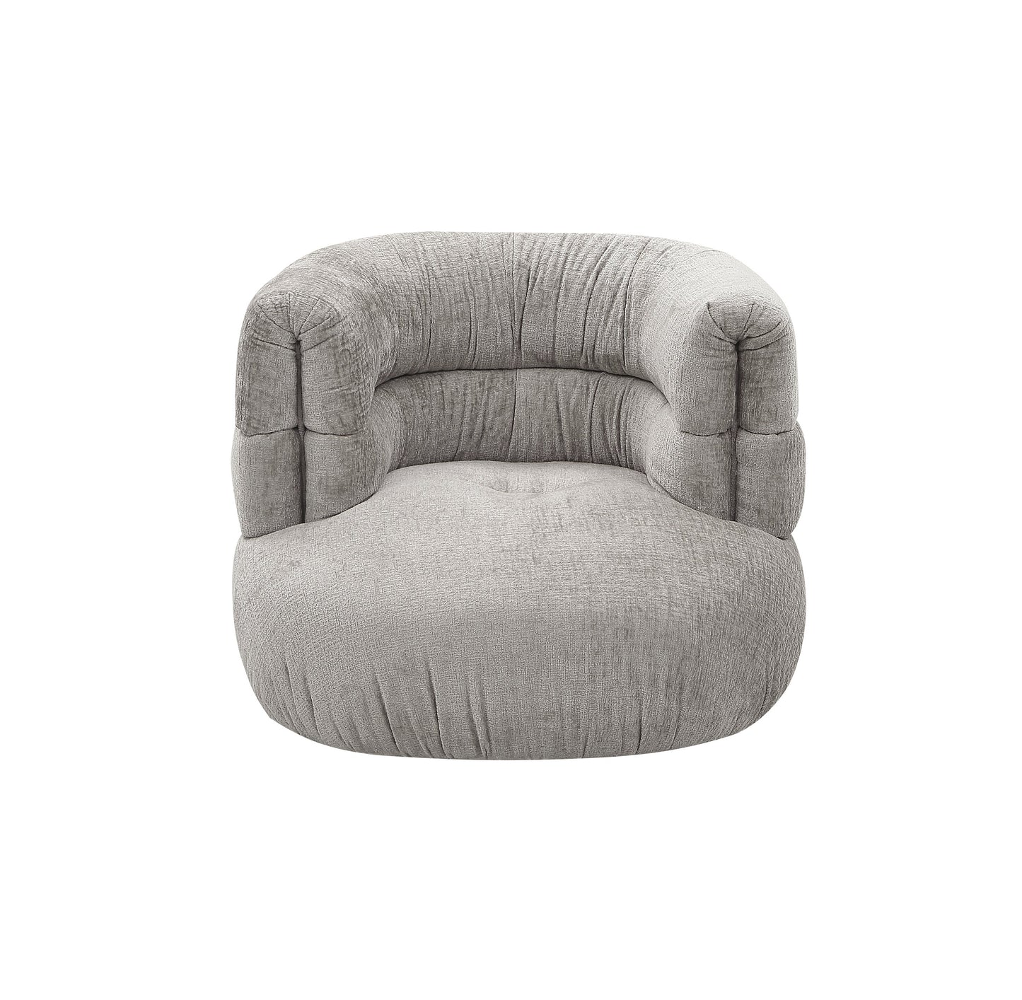 Divani Casa Shay Modern Grey Fabric Accent Chair Ottoman